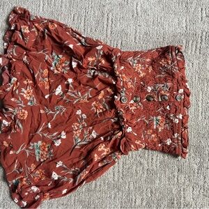 American Eagle Outfitters Rust Floral romper